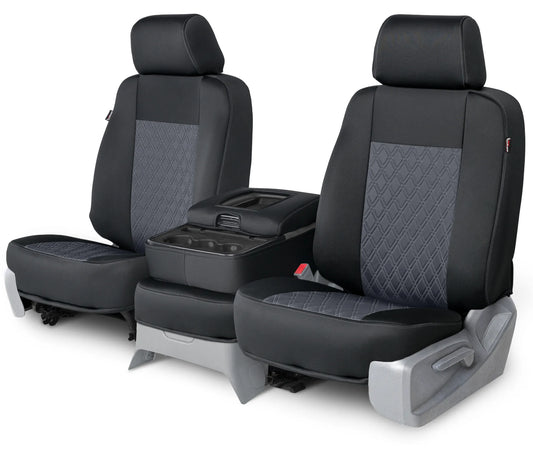 Subaru neo-sport quilted custom seat covers in charcoal diamond stitching