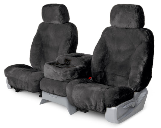 Mercedes sheepskin custom seat covers in charcoal