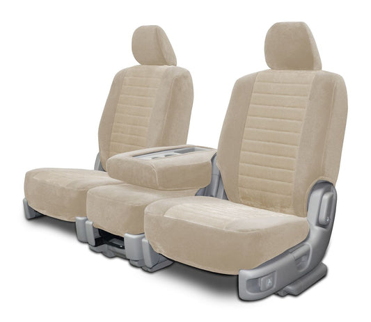 Subaru two tone velour custom seat covers in tan